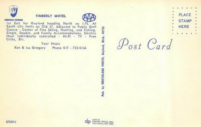 Timberly Motel (Motel Timberly) - Old Postcard (newer photo)